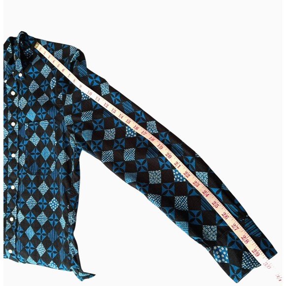 Gitman Bros Vintage Shirt Men's Asian Inspired Check Textured Cotton Small USA - Picture 12 of 13